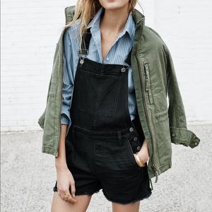 NWT Madewell adirondack short black overalls